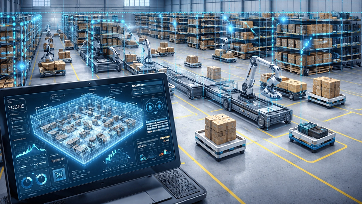 Virtual reality training simulator for warehouse employees.