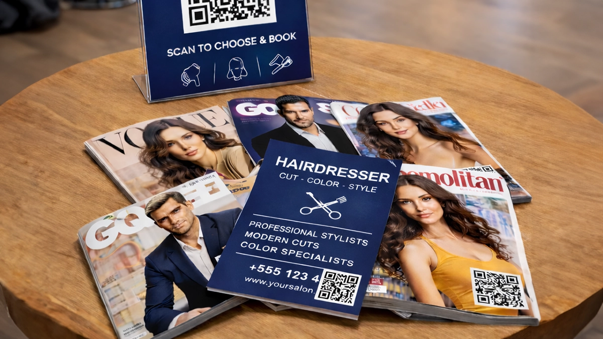 Traditional print media enhanced by Mobile AR through QR codes and NFC.